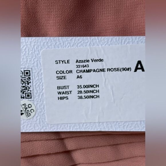 AZAZIE Women's Chiffon Maxi Party Dress Bridesmaid Prom Champaign Rose Size 6 - Picture 4 of 5